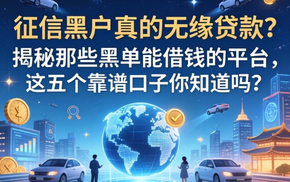 征信黑户真的无缘贷款？揭秘那些黑名单能借钱的平台，这五个靠谱口子你知道吗？
