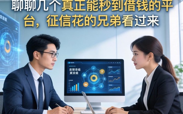 聊聊几个真正能秒到借钱的平台，征信花的兄弟看过来