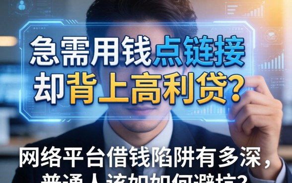 急需用钱点链接却背上高利贷？网络平台借钱陷阱有多深，普通人该如何避坑？