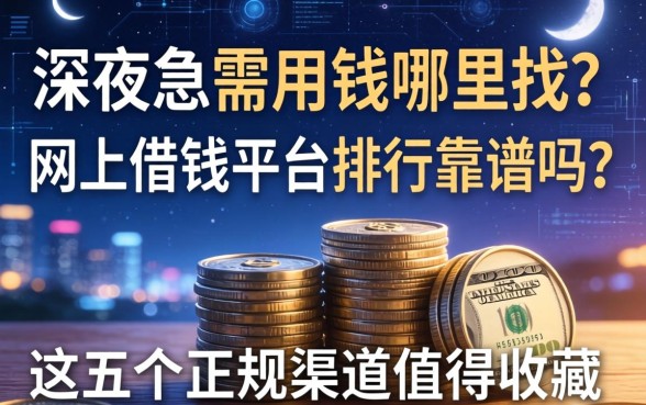 深夜急需用钱哪里找？网上借钱平台排行靠谱吗？这五个正规渠道值得收藏