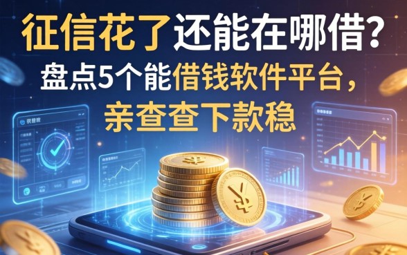 征信花了还能在哪借？盘点5个能借钱的软件平台，亲测下款稳