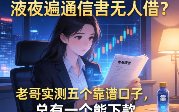 深夜翻遍通讯录无人借？老哥实测五个靠谱口子，总有一个能下款