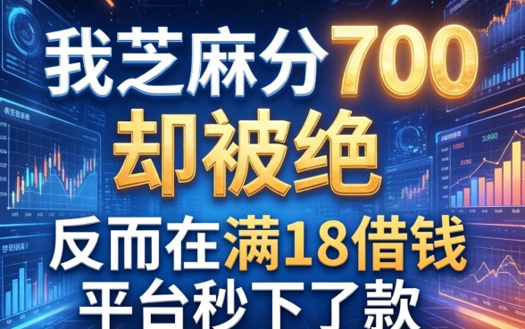 我芝麻分700却被拒，反而在满18借钱平台秒下了款