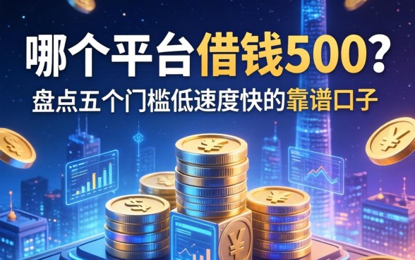 哪个平台借钱500？盘点五个门槛低速度快的靠谱口子