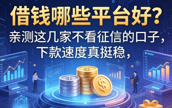 借钱哪些平台好？亲测这几家不看征信的口子，下款速度真挺稳