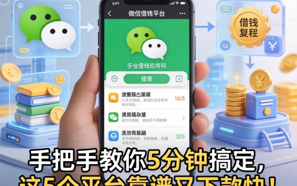 微信上借钱平台借钱流程复杂吗？手把手教你5分钟搞定，这5个平台靠谱又下款快！
