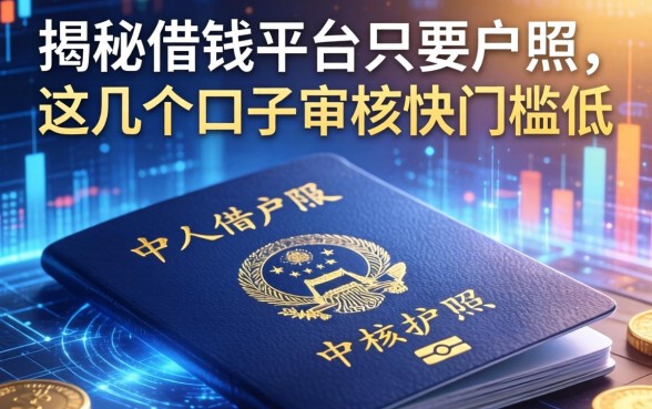 揭秘借钱平台只要护照，这几个口子审核快门槛低