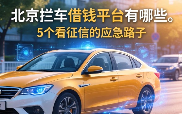 北京拦车借钱平台有哪些？分享5个不看征信的应急路子