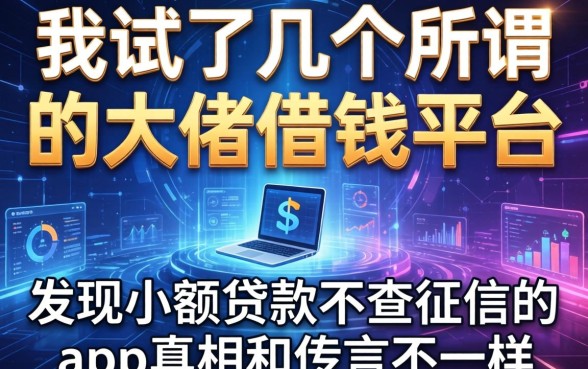 我试了几个所谓的大佬借钱平台，发现小额贷款不查征信的app真相和传言不一样