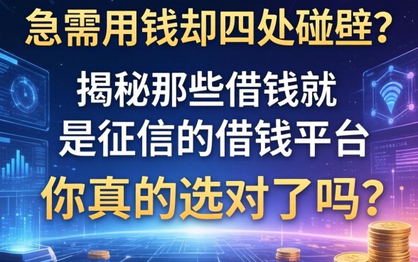 急需用钱却四处碰壁？揭秘那些借钱就是征信的借钱平台，你真的选对了吗？