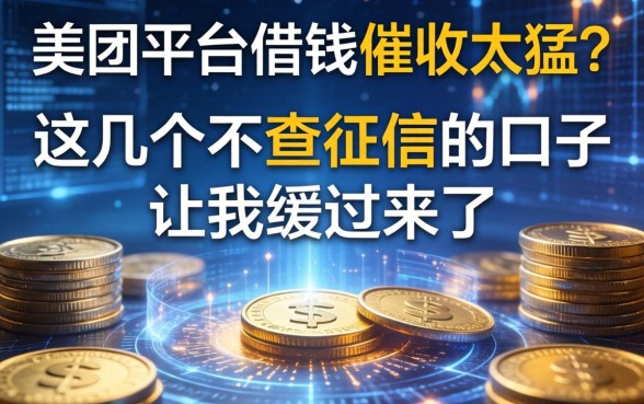 美团平台借钱催收太猛？这几个不查征信的口子让我缓过来了
