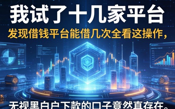 我试了十几家平台，发现借钱平台能借几次全看这操作，无视黑白户下款的口子竟然真存在