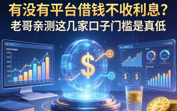 有没有平台借钱不收利息？老哥亲测这几家口子门槛是真低