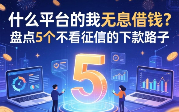 什么平台可以无息借钱?盘点5个不看征信的下款路子