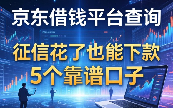 京东借钱平台查询：征信花了也能下款的5个靠谱口子