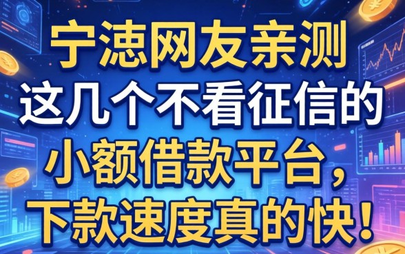 宁德网友亲测：这几个不看征信的小额借款平台，下款速度真的快！