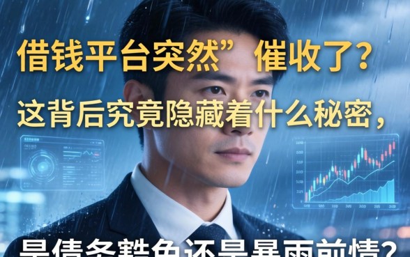 借钱平台突然不催收了?这背后究竟隐藏着什么秘密,是债务豁免还是暴风雨前的宁静?