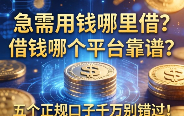 急需用钱哪里借？借钱哪个平台靠谱？这五个正规口子千万别错过！