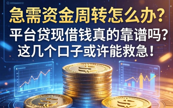 急需资金周转怎么办？平台贷现借钱真的靠谱吗？这几个口子或许能救急！