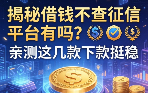 揭秘借钱不查征信的平台有吗？亲测这几款下款挺稳