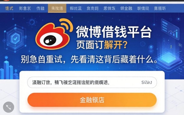 微博借钱平台页面打不开？别急着重试，先看清这背后藏着什么
