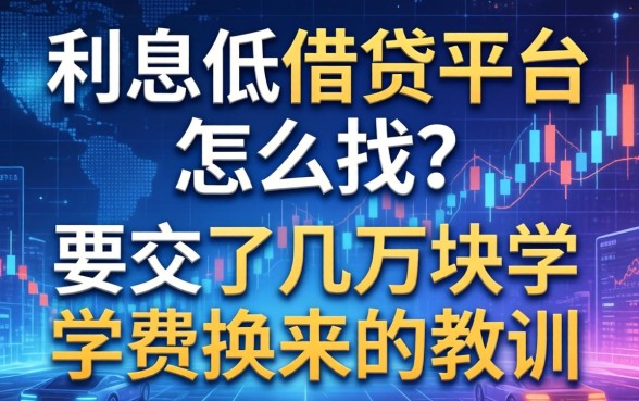 利息低借钱平台怎么找？我交了几万块学费换来的教训