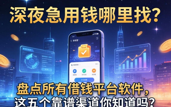 深夜急用钱哪里找？盘点所有借钱平台软件，这五个靠谱渠道你知道吗？