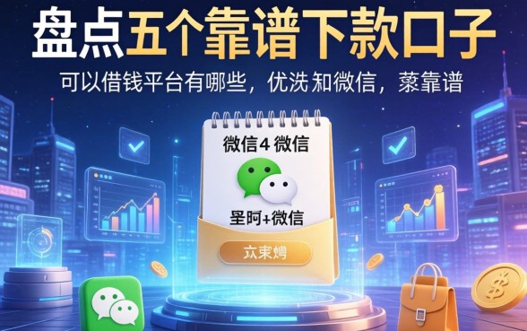 微信里面可以借钱的平台有哪些？盘点五个靠谱下款口子