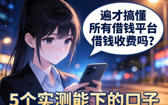 深夜翻遍手机才搞懂：所有借钱平台借钱收费吗？分享5个实测能下的口子