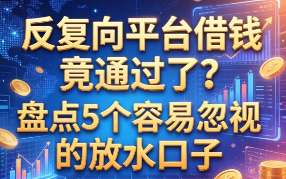 反复向平台借钱竟通过了?盘点5个容易忽视的放水口子