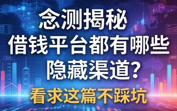 实测揭秘：借钱平台都有哪些隐藏渠道？看完这篇不踩坑