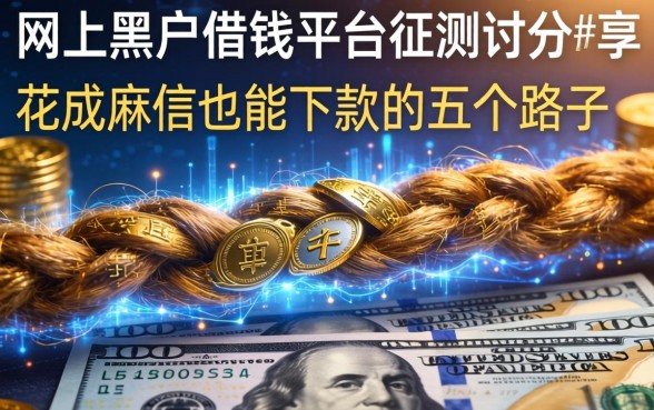 网上黑户借钱平台实测分享：征信花成麻花也能下款的五个路子