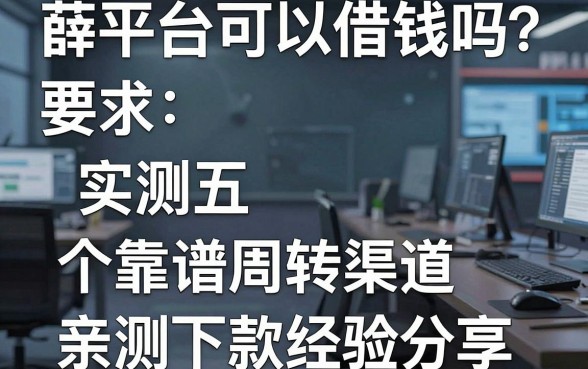 薛平台可以借钱吗？实测五个靠谱周转渠道，亲测下款经验分享