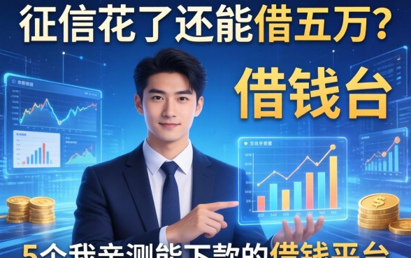 征信花了还能借五万？分享5个我亲测能下款的借钱平台