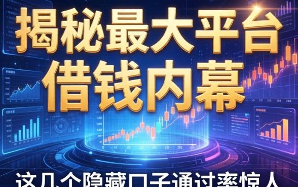 揭秘最大平台借钱内幕，这几个隐藏口子通过率惊人