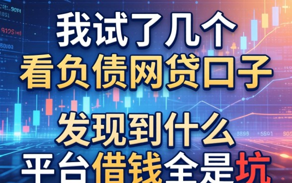 我试了几个不看负债的网贷口子，发现到什么平台借钱全是坑