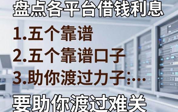 盘点各平台借钱利息，五个靠谱口子助你渡过难关