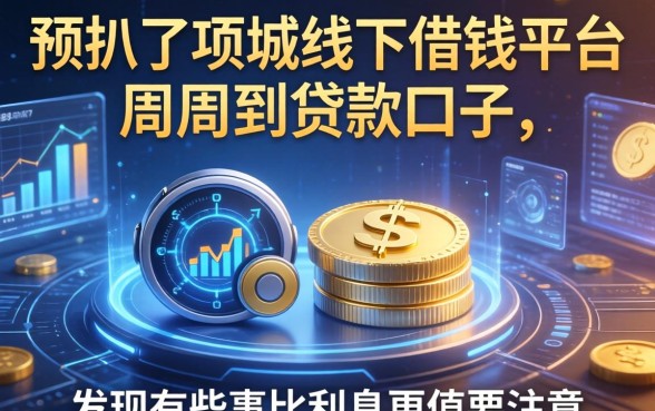 我扒了项城线下借钱平台和周周到贷款口子，发现有些事比利息更值得注意