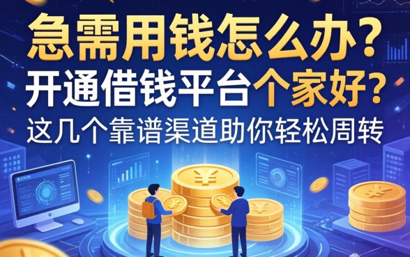 急需用钱怎么办？开通借钱平台哪家好？这几个靠谱渠道助你轻松周转