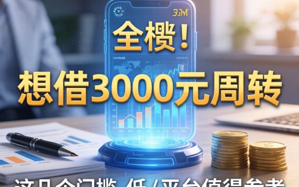 想借3000元周转，这几个门槛较低的平台值得参考