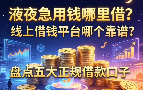 深夜急用钱哪里借？线上借钱平台哪个靠谱？盘点五大正规借款口子