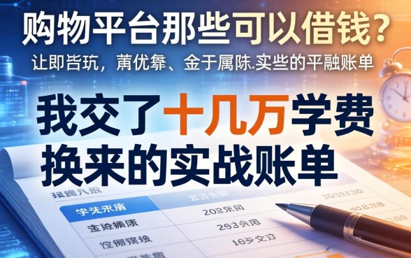 购物平台那些可以借钱？我交了十几万学费换来的实战账单