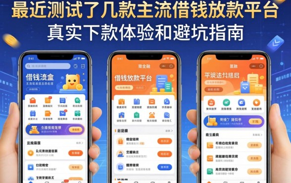 最近测试了几款主流的借钱放款平台，分享下真实下款体验和避坑指南
