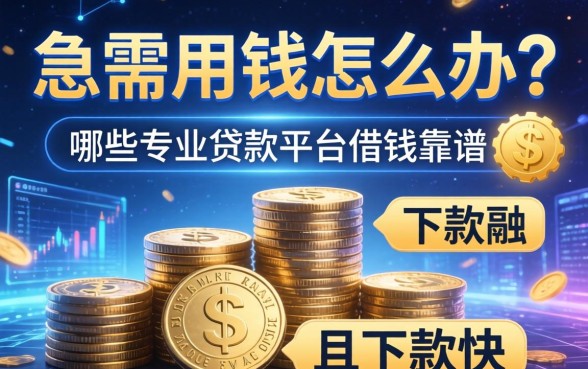 急需用钱怎么办？哪些专业贷款平台借钱靠谱且下款快？