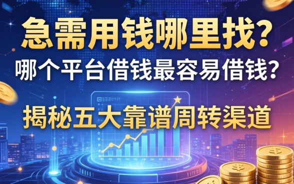 急需用钱哪里找?哪个平台借钱最容易借钱?揭秘五大靠谱周转渠道