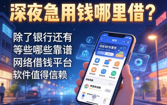 深夜急用钱哪里借？除了银行还有哪些靠谱的网络借钱平台软件值得信赖？