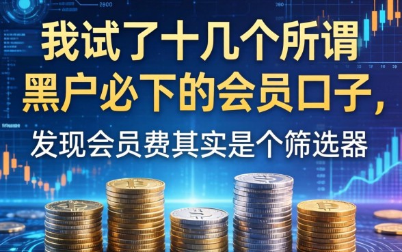 我试了十几个所谓黑户必下的会员口子，发现会员费其实是个筛选器