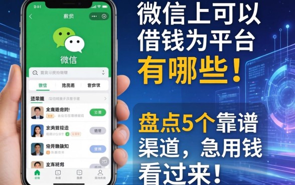 微信上可以借钱的平台有哪些？盘点5个靠谱渠道，急用钱的看过来！