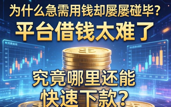为什么急需用钱却屡屡碰壁？平台借钱太难了，究竟哪里还能快速下款？