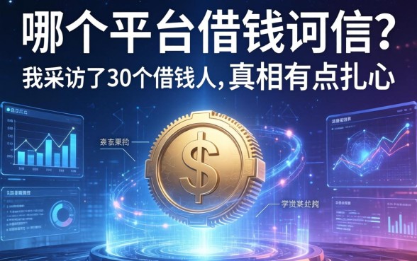 哪个平台借钱可信？我采访了30个借款人，真相有点扎心
